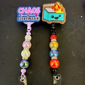 Handmade beaded badge reels